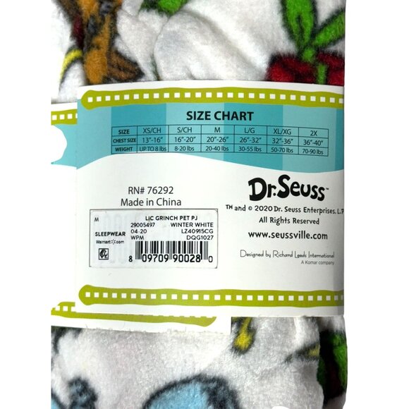 Dr. Seuss Grinch Pet Pajamas M - Picture 4 of 4